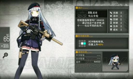 少女前线hk416值得练吗 少女前线hk416强度如何