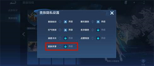 王者荣耀怎么皮肤共享